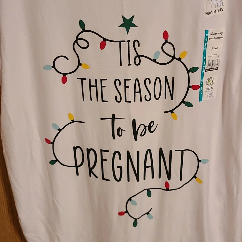 NWT M (8-10) Time & Tru Maternity SS Tee - Picture 2 of 11